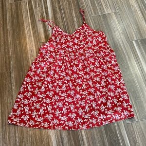 Red and White flower dress